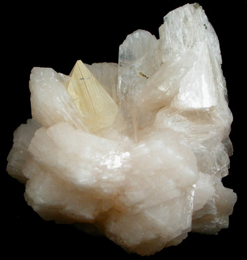 Powellite on Stilbite from Nashik District, Maharashtra, India