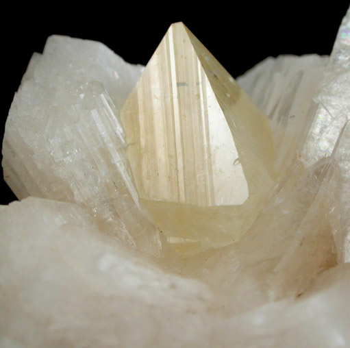 Powellite on Stilbite from Nashik District, Maharashtra, India