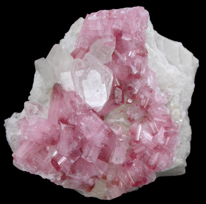 Elbaite var. Rubellite Tourmaline with Quartz from Pyi-Gyi-Taung Mountain, near Let-Pan-Hla, Mandalay, Myanmar (Burma)