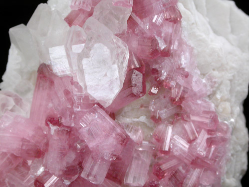 Elbaite var. Rubellite Tourmaline with Quartz from Pyi-Gyi-Taung Mountain, near Let-Pan-Hla, Mandalay, Myanmar (Burma)