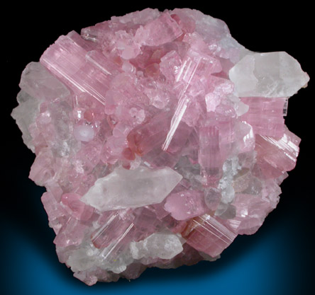 Elbaite var. Rubellite Tourmaline with Quartz from Pyi-Gyi-Taung Mountain, near Let-Pan-Hla, Mandalay, Myanmar (Burma)