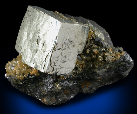 Pyrite on Galena with Dolomite from Santa Eulalia District, Aquiles Serdn, Chihuahua, Mexico