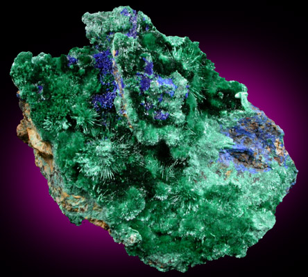 Malachite with Azurite from Silver Hill Mine, Pima County, Arizona