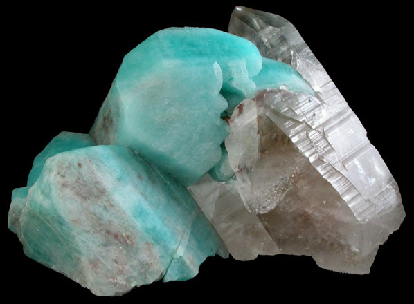 Microcline var. Amazonite with Smoky Quartz from Blue Smoky Mine, Bubble Pocket, Florrisant, Teller County, Colorado