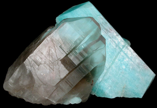 Microcline var. Amazonite with Smoky Quartz from Blue Smoky Mine, Bubble Pocket, Florrisant, Teller County, Colorado
