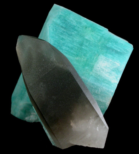 Microcline var. Amazonite with Smoky Quartz from Smoky Hawk Mine, Kestrel Pocket, Florrisant, Teller County, Colorado