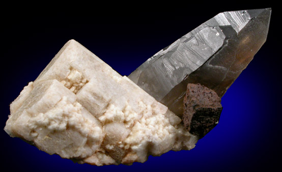 Quartz var. Smoky Quartz with Amazonite from Dreamtime Claim, Crystal Peak area, Teller County, Colorado