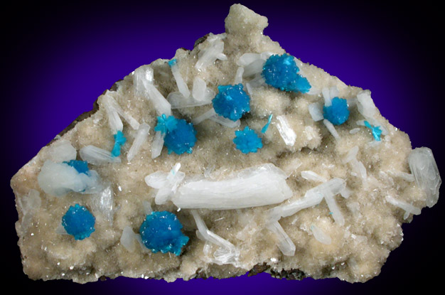 Cavansite on Stilbite from Wagholi Quarry, Maharashtra, India