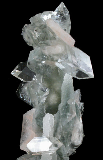 Apophyllite and Stilbite-Ca on stalactitic Quartz from Jalgaon, Maharashtra, India