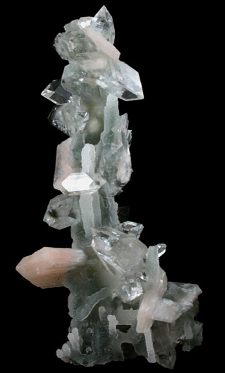 Apophyllite and Stilbite-Ca on stalactitic Quartz from Jalgaon, Maharashtra, India