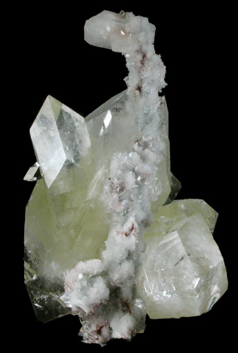 Apophyllite and Stilbite-Ca on stalactitic Quartz from Jalgaon, Maharashtra, India