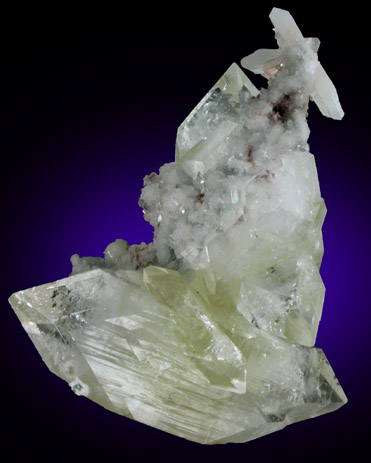 Apophyllite and Stilbite-Ca on stalactitic Quartz from Jalgaon, Maharashtra, India