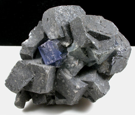 Galena with Anglesite coating and Fluorite from Royal Flush Mine, Hansonburg District, 8.5 km south of Bingham, Socorro County, New Mexico