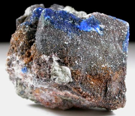 Anglesite pseudomorph after Galena with Linarite. from Blanchard Claims, Hansonburg District, 8.5 km south of Bingham, Socorro County, New Mexico