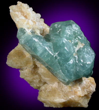 Fluorapatite on Calcite from Slyudyanka, Lake Baikal area, Irkutskaya Oblast', Russia