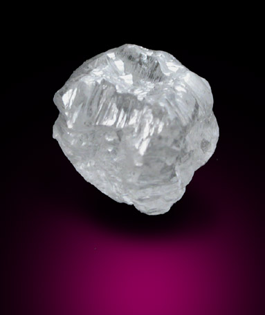 Diamond (0.95 carat colorless complex cubic crystal) from Magna Egoli Mine, Zimmi property along the Sewa River, Sierra Leone