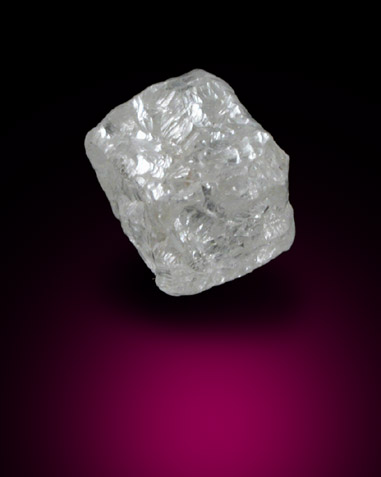 Diamond (0.53 carat colorless complex cubic crystal) from Magna Egoli Mine, Zimmi property along the Sewa River, Sierra Leone