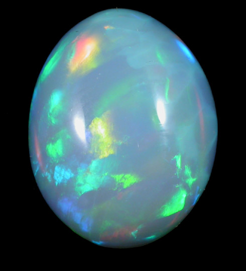 Opal (var. Crystal Fire Opal) from 570 km north of Addis Ababa, Wello (Wollo), Delanta Plateau, Tigray, Ethiopia