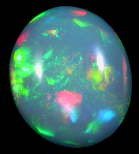 Opal (var. Crystal Fire Opal) from 570 km north of Addis Ababa, Wello (Wollo), Delanta Plateau, Tigray, Ethiopia