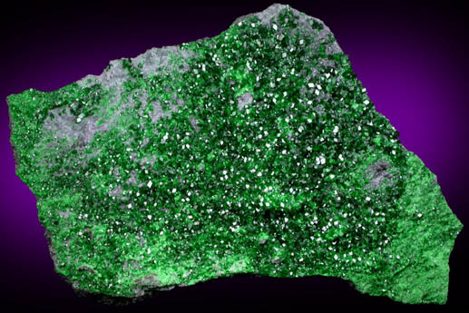 Uvarovite Garnet from Saranovskoye Mine, Sarany, Permskaya Oblast', Ural Mountains, Russia (Type Locality for Uvarovite)