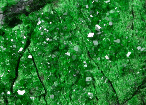 Uvarovite Garnet from Saranovskoye Mine, Sarany, Permskaya Oblast', Ural Mountains, Russia (Type Locality for Uvarovite)