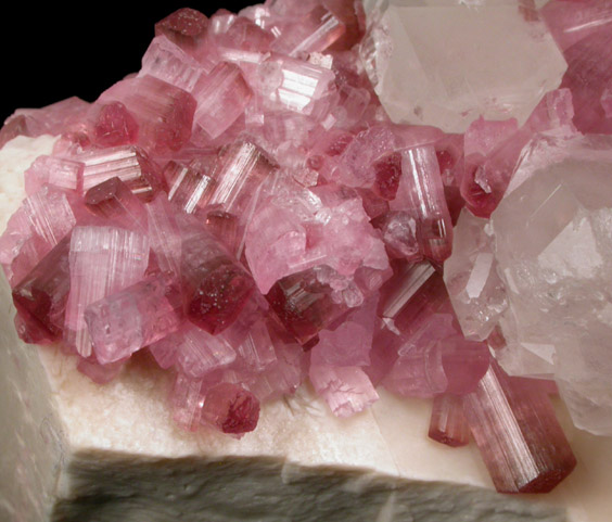 Elbaite var. Rubellite Tourmaline with Quartz from Pyi-Gyi-Taung Mountain, near Let-Pan-Hla, Mandalay, Myanmar (Burma)