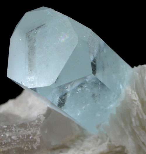 Beryl var. Aquamarine on Albite from Shigar Valley, Skardu District, Baltistan, Gilgit-Baltistan, Pakistan