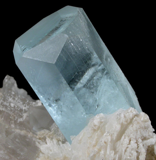 Beryl var. Aquamarine on Albite from Shigar Valley, Skardu District, Baltistan, Gilgit-Baltistan, Pakistan