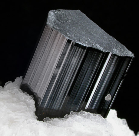 Schorl Tourmaline on Albite from Laghman Province, Afghanistan