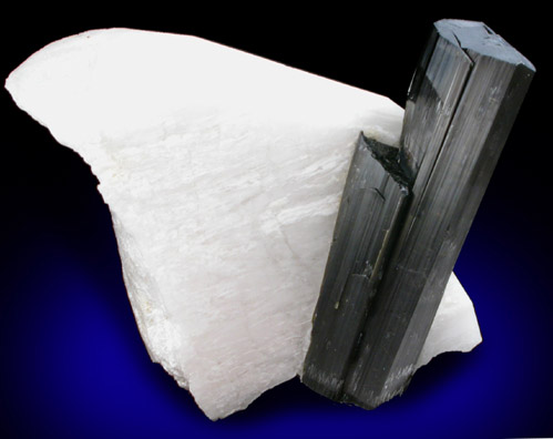 Schorl Tourmaline on Microcline from Laghman Province, Afghanistan