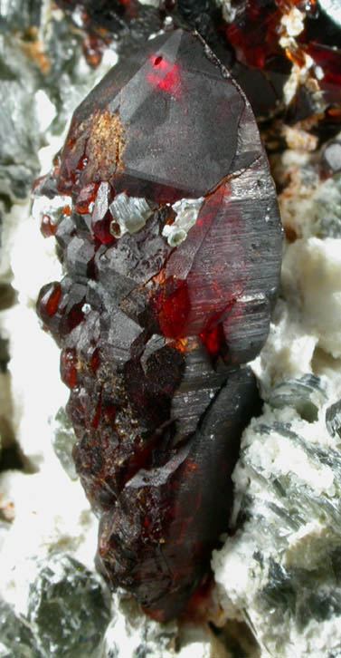 Clinohumite and Clinochlore from near Ladjuar Madan, Sar-e-sang, Badakshan, Afghanistan