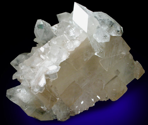 Apophyllite, Stilbite-Ca, Quartz on Calcite from Jalgaon, Maharashtra, India