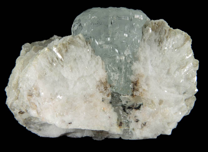 Beryl var. Aquamarine in Quartz-Albite with Columbite-Fe from Shigar Valley, Skardu District, Gilgit-Baltistan, Pakistan