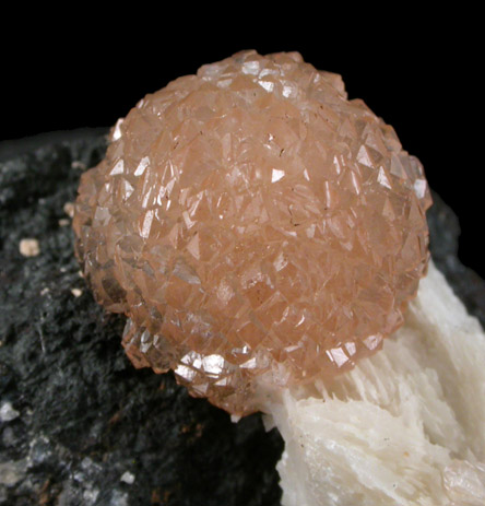 Olmiite and Calcite on Mn-oxide from N'Chwaning II Mine, Kalahari Manganese Field, Northern Cape Province, South Africa (Type Locality for Olmiite)