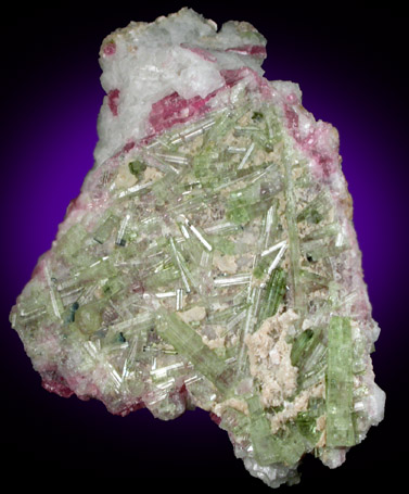 Elbaite Tourmaline on Albite from Mount Mica Quarry, Paris, Oxford County, Maine