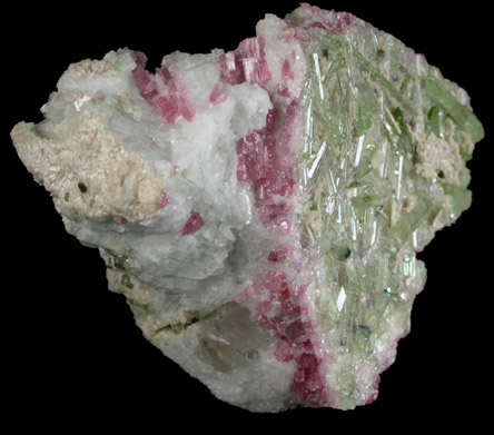 Elbaite Tourmaline on Albite from Mount Mica Quarry, Paris, Oxford County, Maine