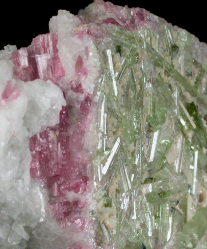 Elbaite Tourmaline on Albite from Mount Mica Quarry, Paris, Oxford County, Maine