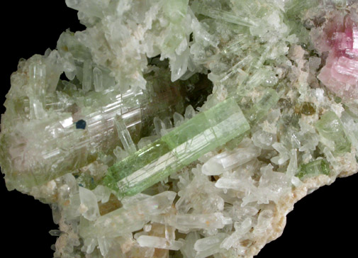 Elbaite Tourmaline with Quartz from Mount Mica Quarry, Paris, Oxford County, Maine