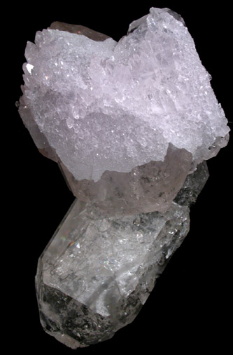 Quartz var. Smoky with Rose Quartz Crystal overgrowth from Mount Mica Quarry, Paris, Oxford County, Maine