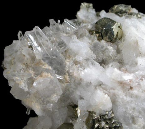 Pyrite on Quartz from Butte Mining District, Summit Valley, Silver Bow County, Montana
