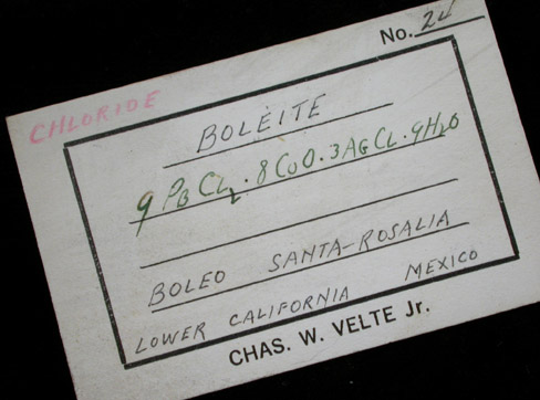 Boleite on matrix from Boleo District, near Santa Rosala, Baja California Sur, Mexico (Type Locality for Boleite)