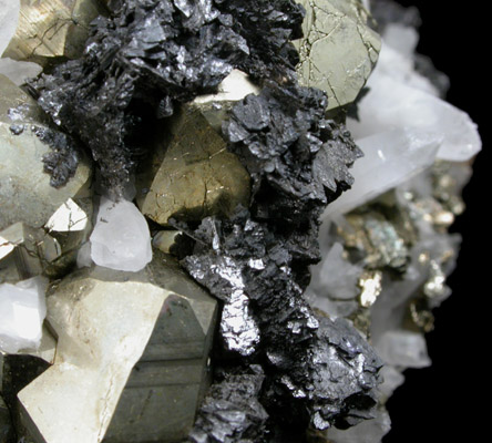 Tennantite, Pyrite, Quartz from Butte Mining District, Summit Valley, Silver Bow County, Montana