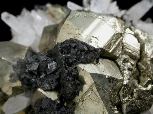 Tennantite, Pyrite, Quartz from Butte Mining District, Summit Valley, Silver Bow County, Montana