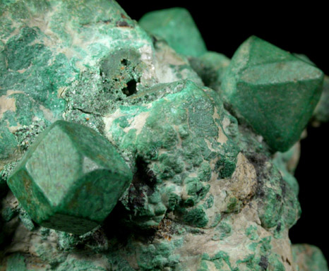 Malachite pseudomorphs after Cuprite from Chessy-les-Mines, Rhne, 23 km NW of Lyon, Rhne-Alpes, France