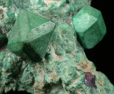 Malachite pseudomorphs after Cuprite from Chessy-les-Mines, Rhne, 23 km NW of Lyon, Rhne-Alpes, France