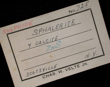Sphalerite with Dolomite from Scottsville, Monroe County, New York