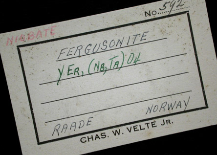 Fergusonite-(Y) from Råde, Ostfold, Norway