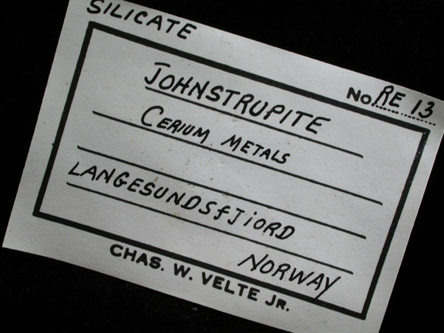 Mosandrite var. Johnstrupite from Langesundsfjorden, Larvik, Vestfold,, Norway (Type Locality for Mosandrite)