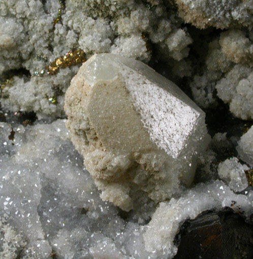 Quartz, Chalcopyrite, Galena, Calcite from Holland Mine, Washington Camp, Duquesne, Santa Cruz County, Arizona