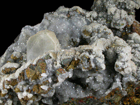 Quartz, Chalcopyrite, Galena, Calcite from Holland Mine, Washington Camp, Duquesne, Santa Cruz County, Arizona